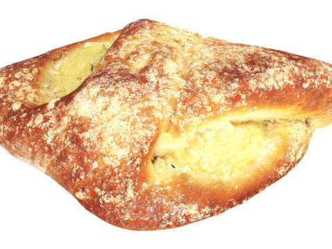 Sweet bun with custard Model 3D