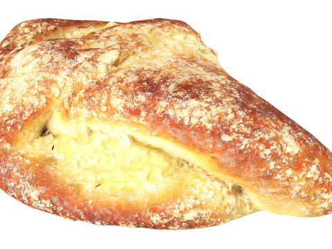 Sweet bun with custard Model 3D