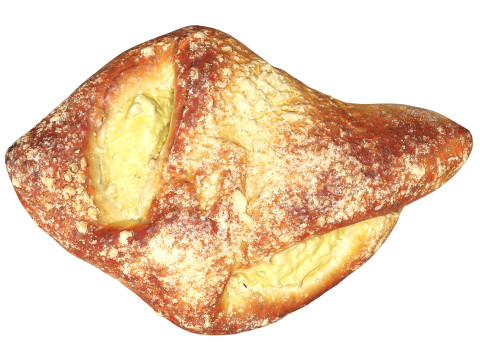 Sweet bun with custard Model 3D