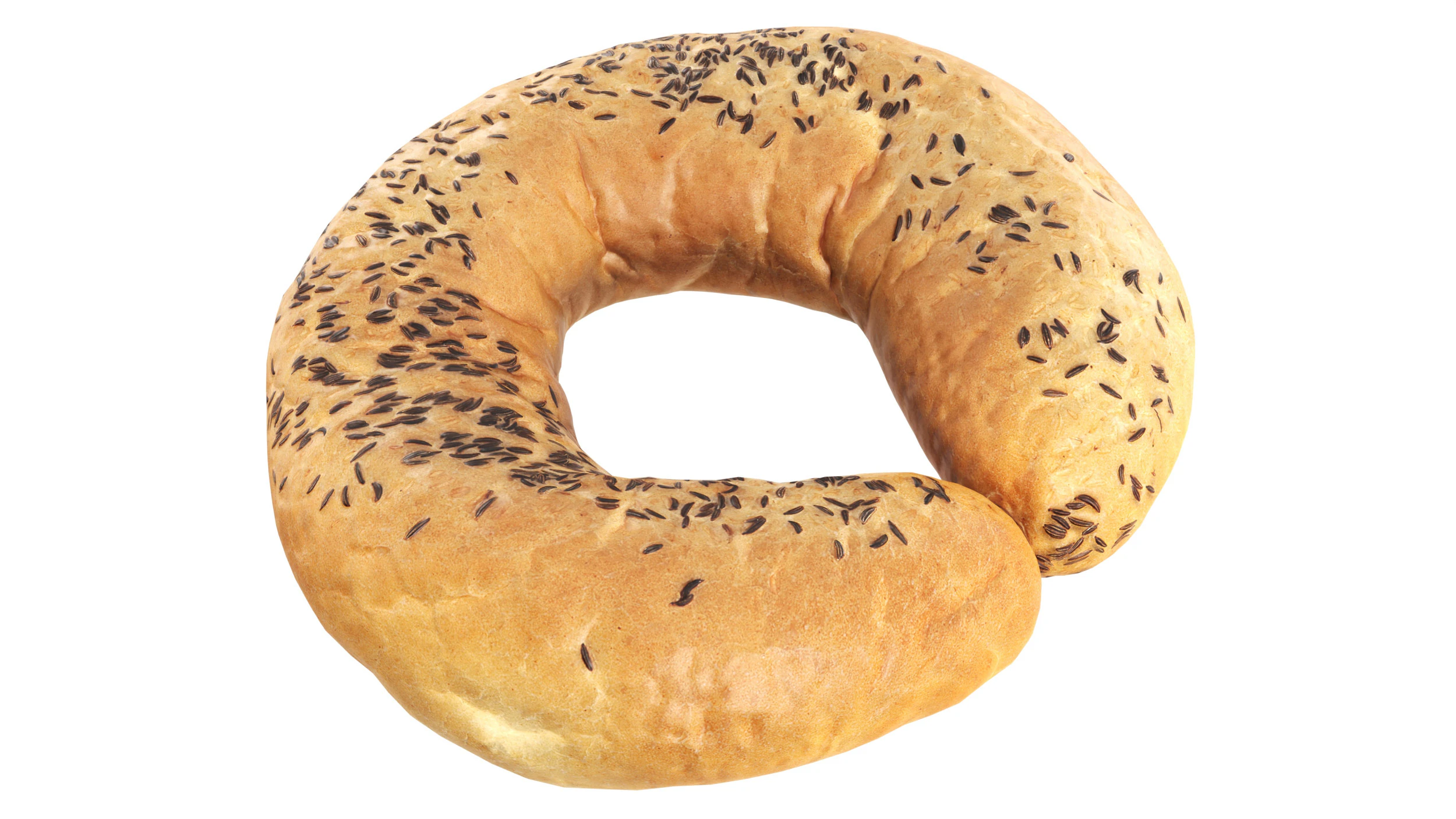 White bread cone with cumin seeds 3D Model .c4d .max .obj .3ds .fbx .stl .blend 