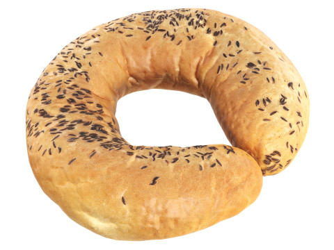 White bread cone with cumin seeds Model 3D