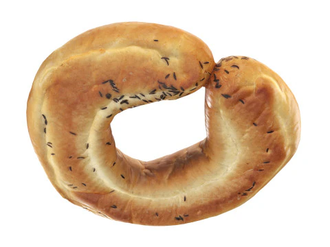 White bread cone with cumin seeds 3D Model