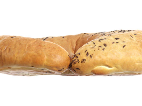White bread cone with cumin seeds 3D Model