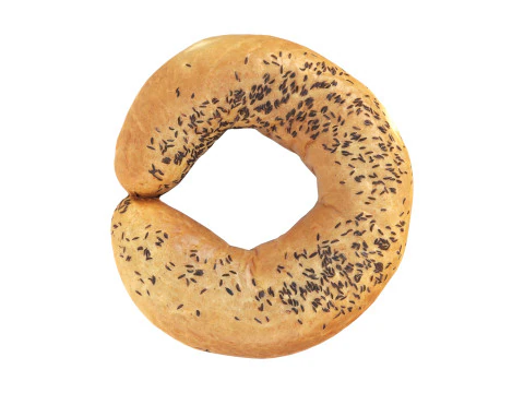 White bread cone with cumin seeds 3D Model
