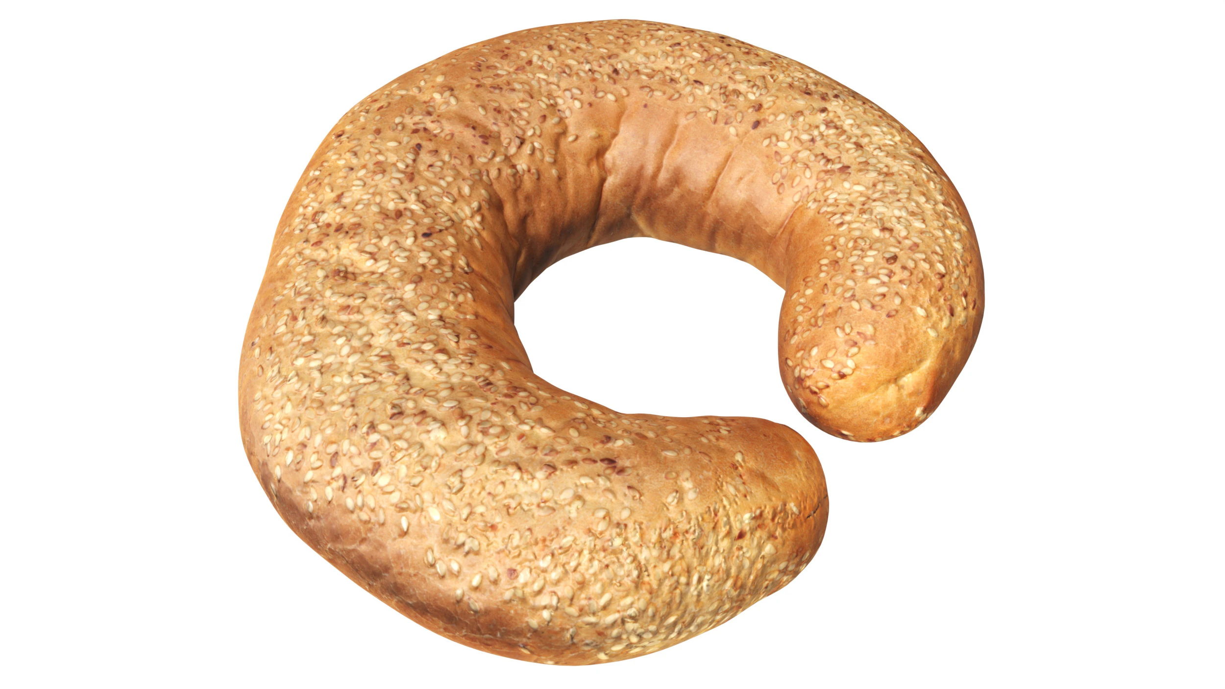 White bread cone with sesame seeds 3D Model .c4d .max .obj .3ds .fbx .stl .blend 