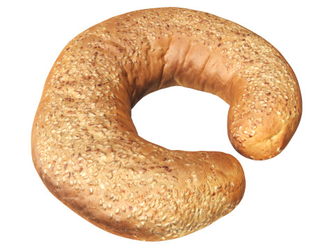 White bread cone with sesame seeds Model 3D