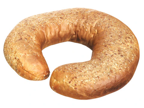 White bread cone with sesame seeds 3D Model