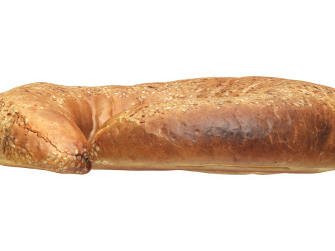 White bread cone with sesame seeds Modello 3D