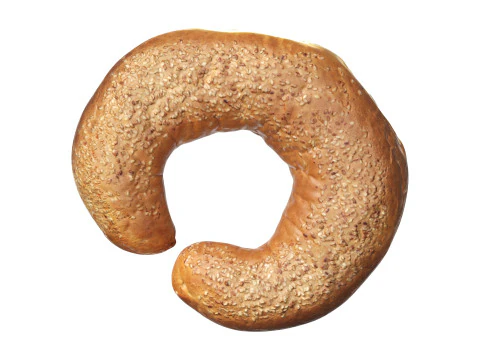 White bread cone with sesame seeds 3D Model