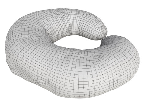 White bread cone with sesame seeds Modello 3D