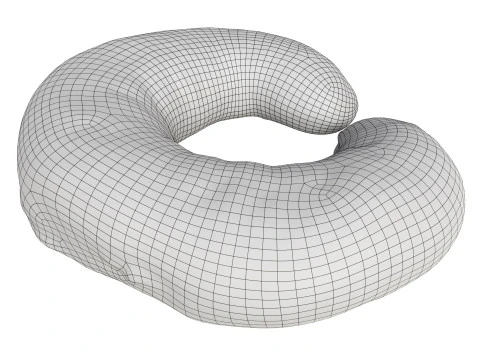 White bread cone with sesame seeds 3D Model