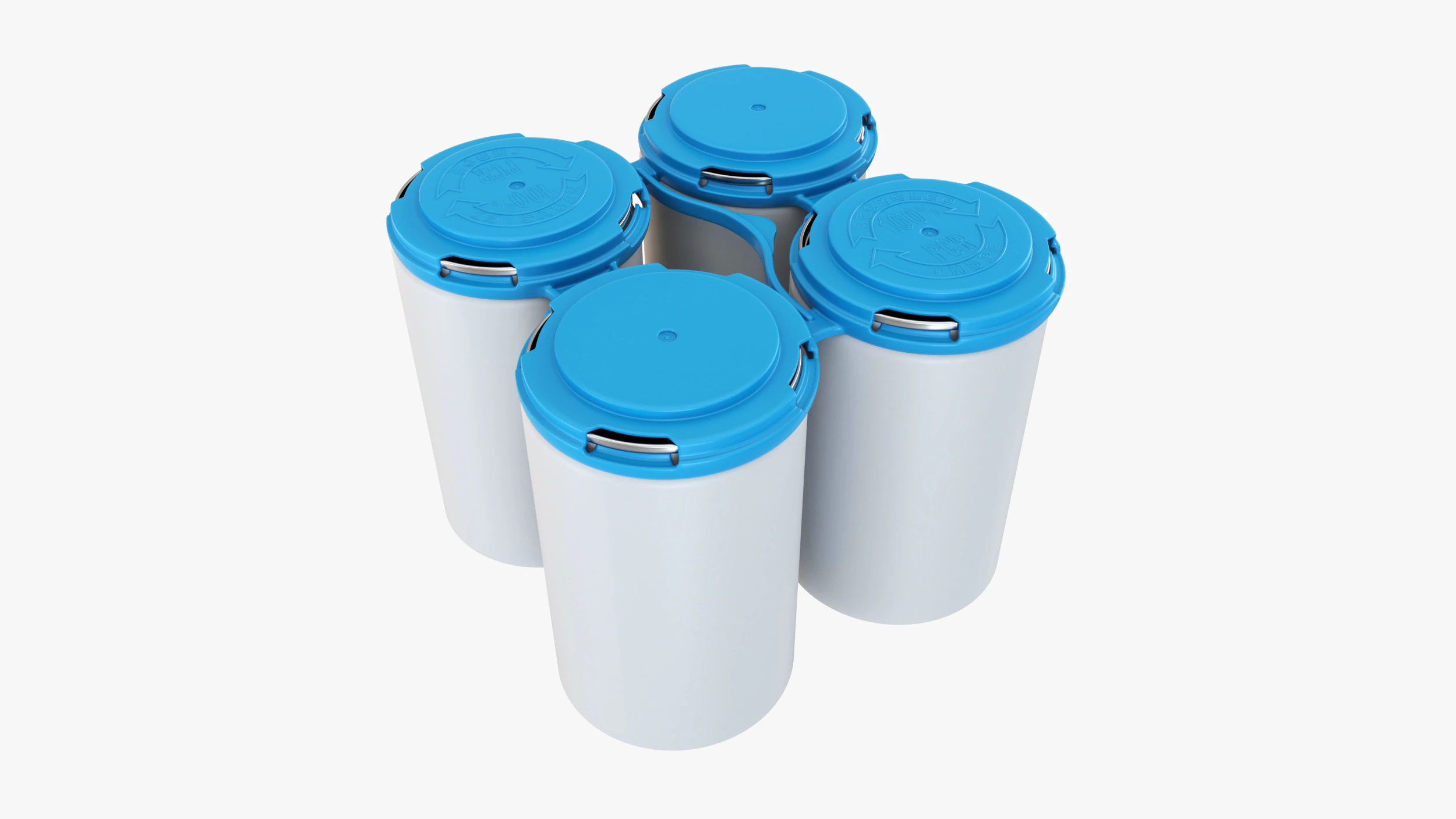 Slim Can 150ml Clip Pak Carrier Handle Quadpak 3D Model .c4d .max .obj .3ds .fbx .stl .blend 