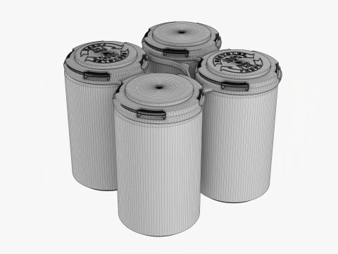 Slim Can 150ml Clip Pak Carrier Handle Quadpak 3D Model