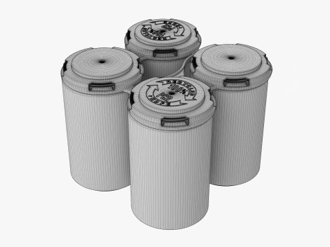 Slim Can 150ml Clip Pak Carrier Handle Quadpak 3D Model