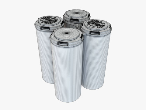 Slim Can 250ml Clip Pak Carrier Handle Quadpak 3Dモデル