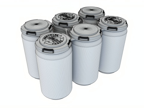 Standard Can 355ml 12oz Clip Pak Carrier Handle 6pak 3D Model