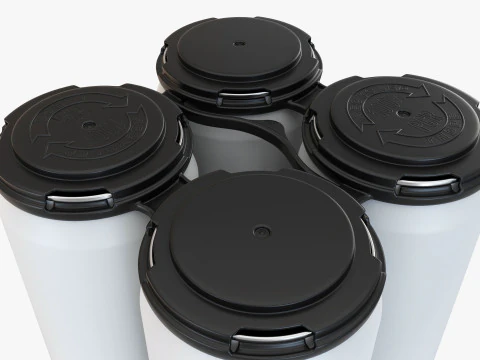 Стандартная банка 355 мл, 12 унций, Clip Pak, ручка для переноски Quadpak 3D Модель