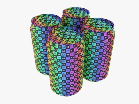 Стандартная банка 355 мл, 12 унций, Clip Pak, ручка для переноски Quadpak 3D Модель