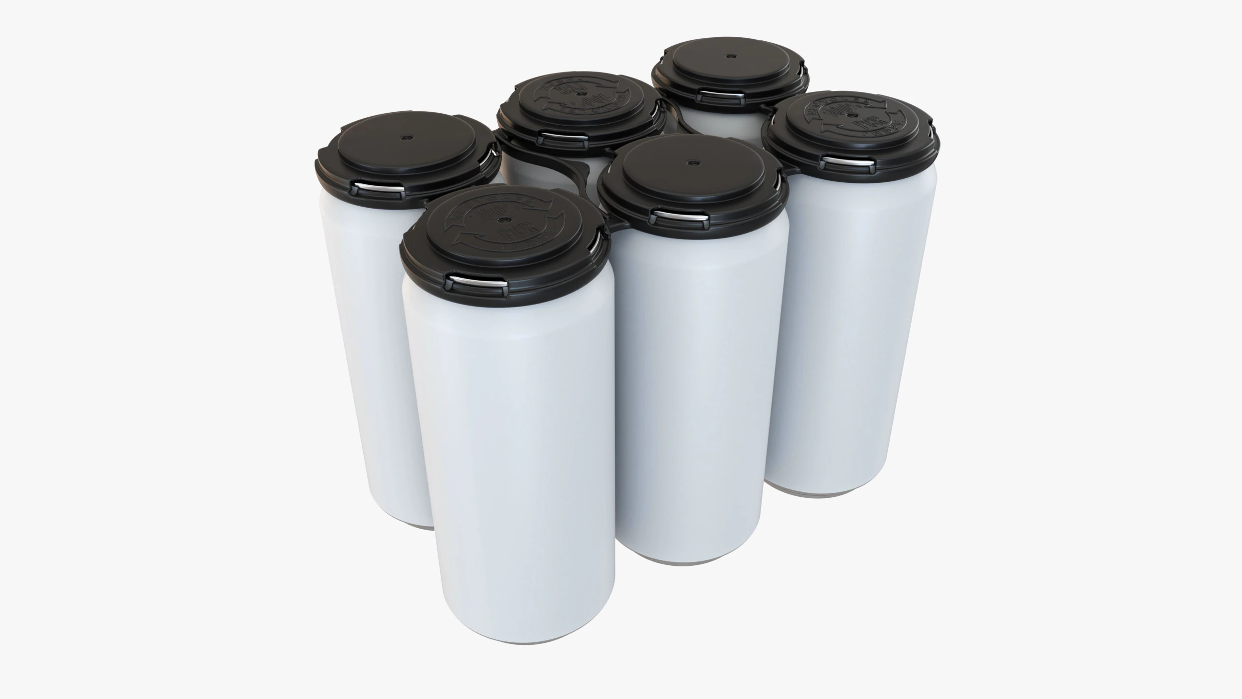 Standard Can 473ml 16oz Clip Pak Carrier Handle 6pak 3D Model .c4d .max .obj .3ds .fbx .stl .blend 