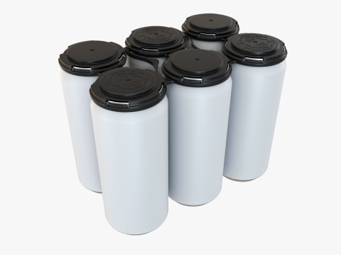 Standard Can 473ml 16oz Clip Pak Carrier Handle 6pak Model 3D