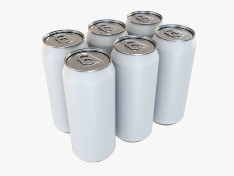 Standard Can 473ml 16oz Clip Pak Carrier Handle 6pak 3Dモデル