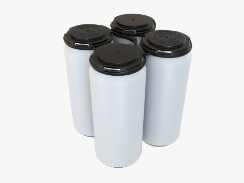 Standard Can 473ml 16oz Clip Pak Carrier Handle Quadpak Model 3D
