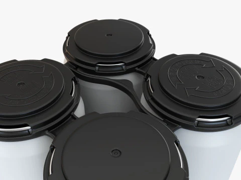 Lata padr&atilde;o 473ml 16oz Clip Pak Carrier Handle Quadpak Modelo 3D