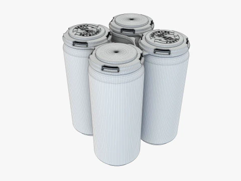 Lata padr&atilde;o 473ml 16oz Clip Pak Carrier Handle Quadpak Modelo 3D