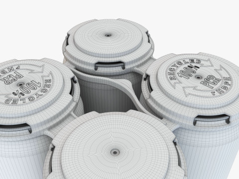 Standard Can 473ml 16oz Clip Pak Carrier Handle Quadpak 3D Model