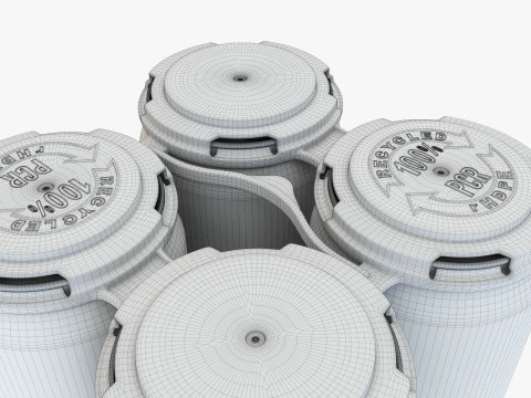 Lata padr&atilde;o 473ml 16oz Clip Pak Carrier Handle Quadpak Modelo 3D