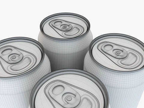 Lata padr&atilde;o 473ml 16oz Clip Pak Carrier Handle Quadpak Modelo 3D