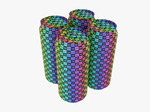 Lata padr&atilde;o 473ml 16oz Clip Pak Carrier Handle Quadpak Modelo 3D