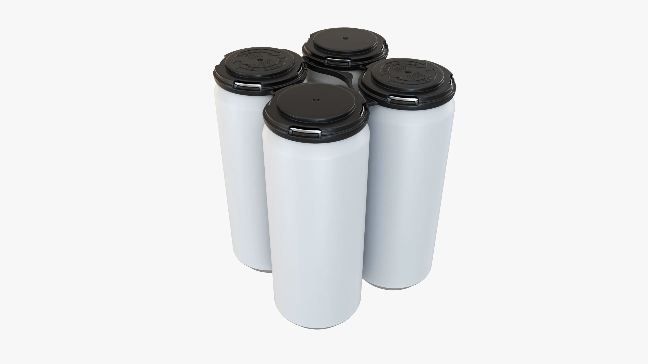 Стандартна банка 500 мл Clip Pak Carrier Handle Quadpak 3D Модель .c4d .max .obj .3ds .fbx .stl .blend