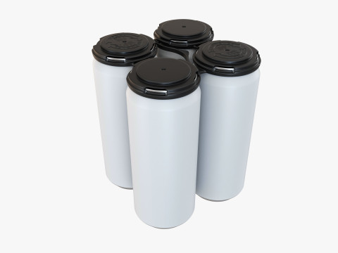 Standard Can 500ml Clip Pak Carrier Handle Quadpak Model 3D