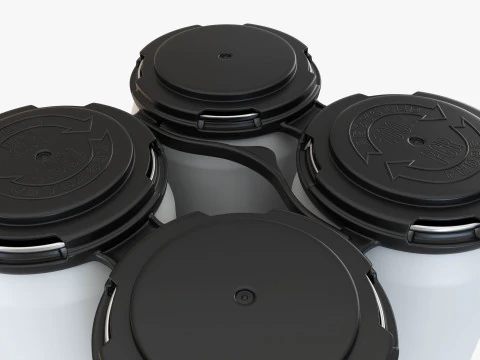 Стандартна банка 500 мл Clip Pak Carrier Handle Quadpak 3D Модель