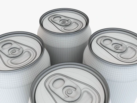 Стандартна банка 500 мл Clip Pak Carrier Handle Quadpak 3D Модель