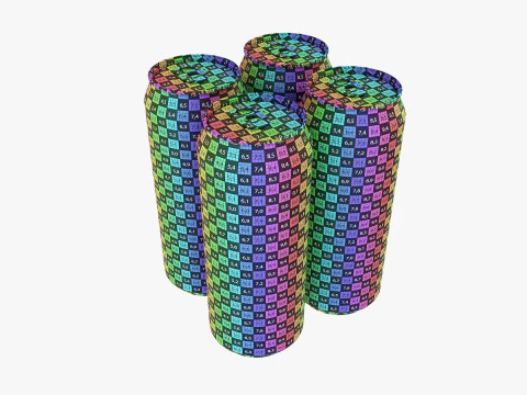 Стандартна банка 500 мл Clip Pak Carrier Handle Quadpak 3D Модель