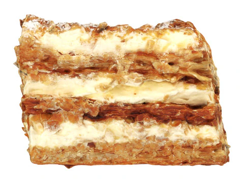 Layered cake with cream piece 3D Model