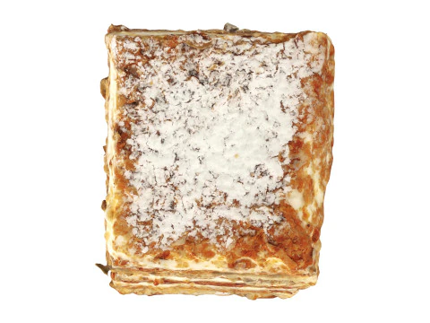 Layered cake with cream piece 3D Model