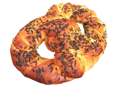 Pretzel with cumin seeds Model 3D