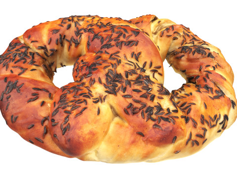 Pretzel with cumin seeds Model 3D