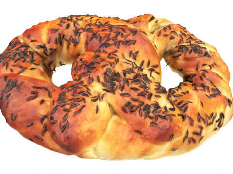 Pretzel with cumin seeds 3D Model