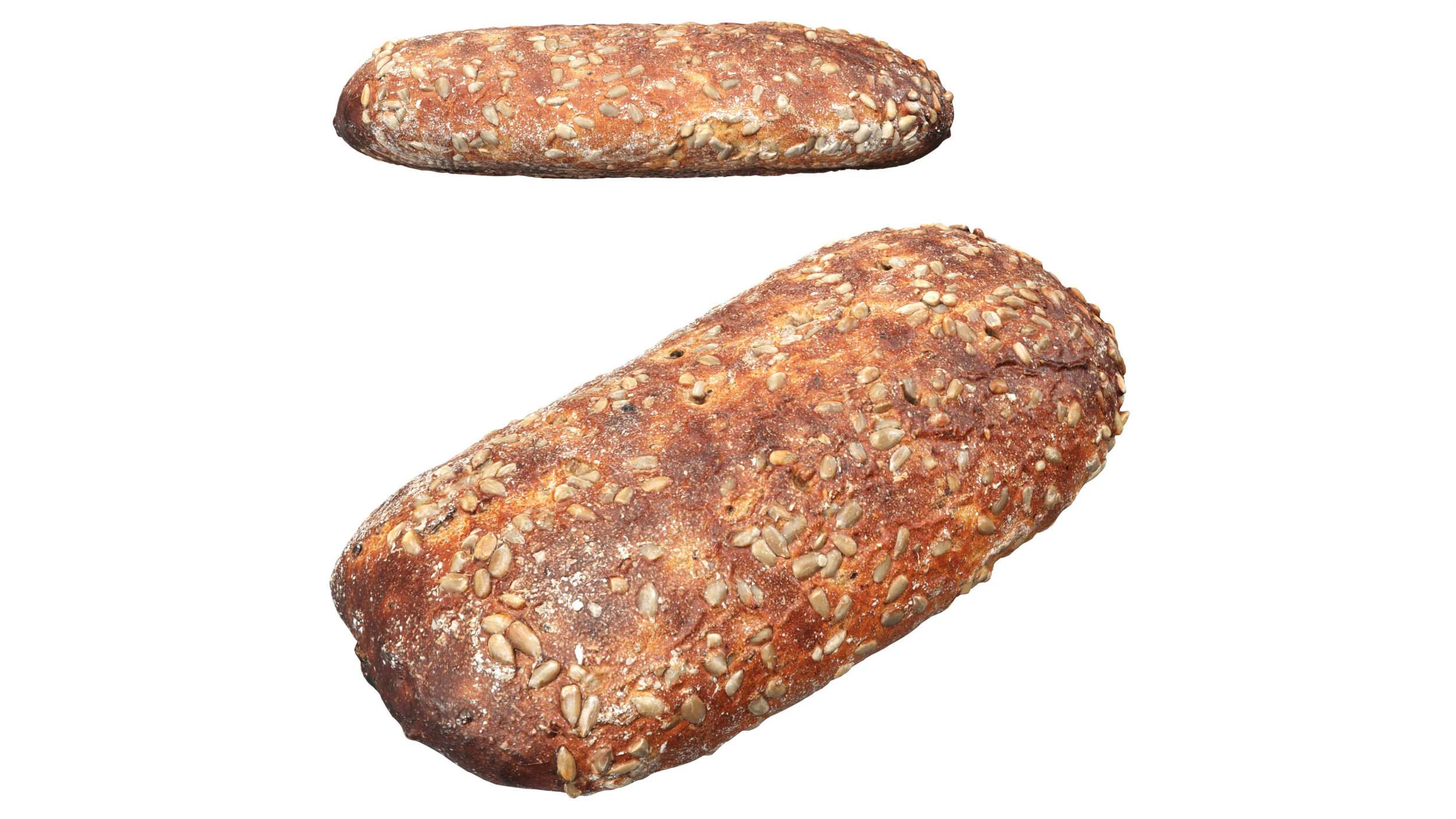 带种子的长方形黑麦面包 3D 模型 .c4d .max .obj .3ds .fbx .stl .blend 