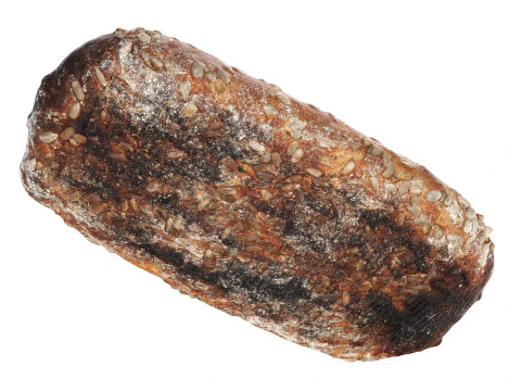 带种子的长方形黑麦面包 3D 模型