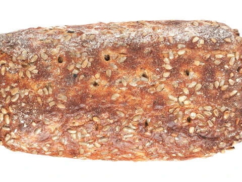 带种子的长方形黑麦面包 3D 模型