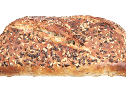 Rectangle wheat bread with seeds 3D Model