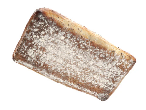 Rectangle wheat bread with seeds 3D Model