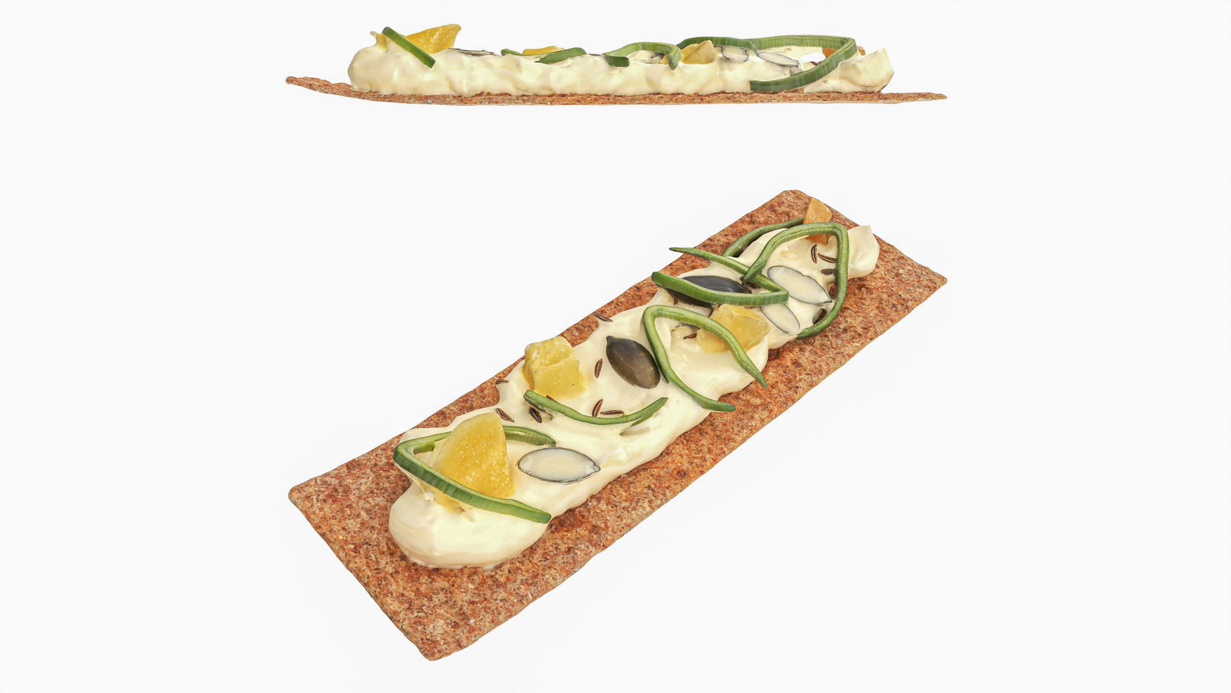 Rye thin bread with cheese 3D Model .c4d .max .obj .3ds .fbx .stl .blend 