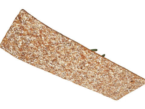 Rye thin bread with cheese 3D Model