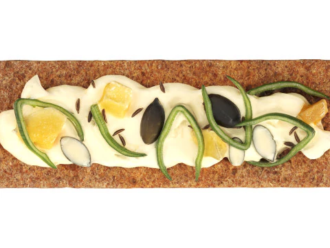 Rye thin bread with cheese 3D Model